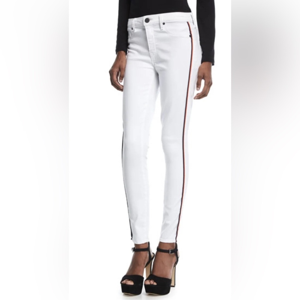 Parker Smith side tuxedo stripe hem skinny jeans. Worn once. Perfect shape